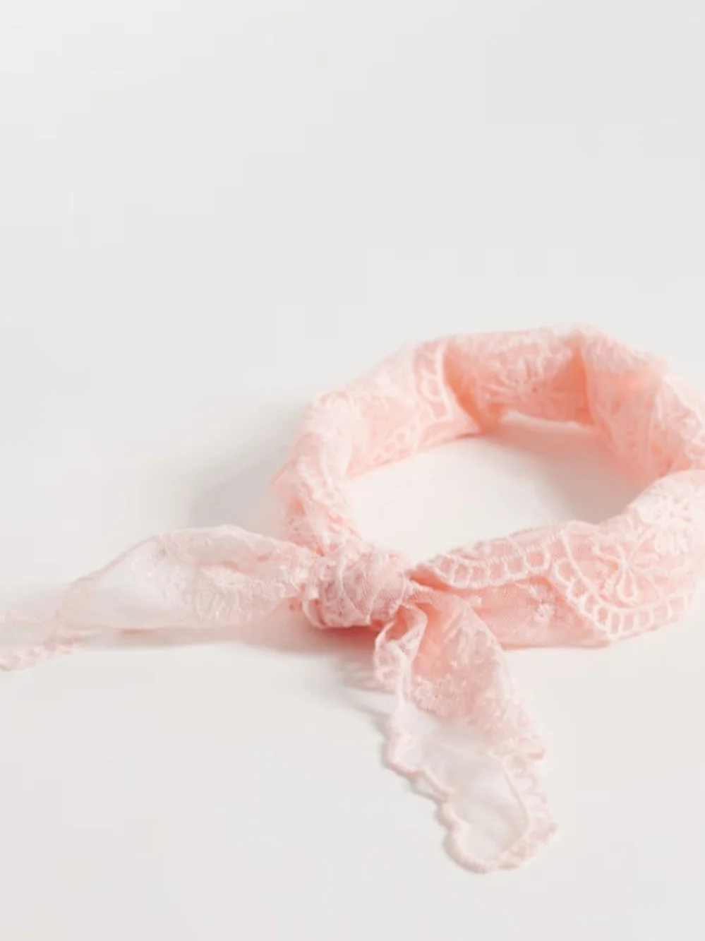kaiia Accessories Lace Hair Scarf in Blush Pink